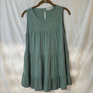 Indigo Soul Women’s Sage Green Tiered Tank Top
